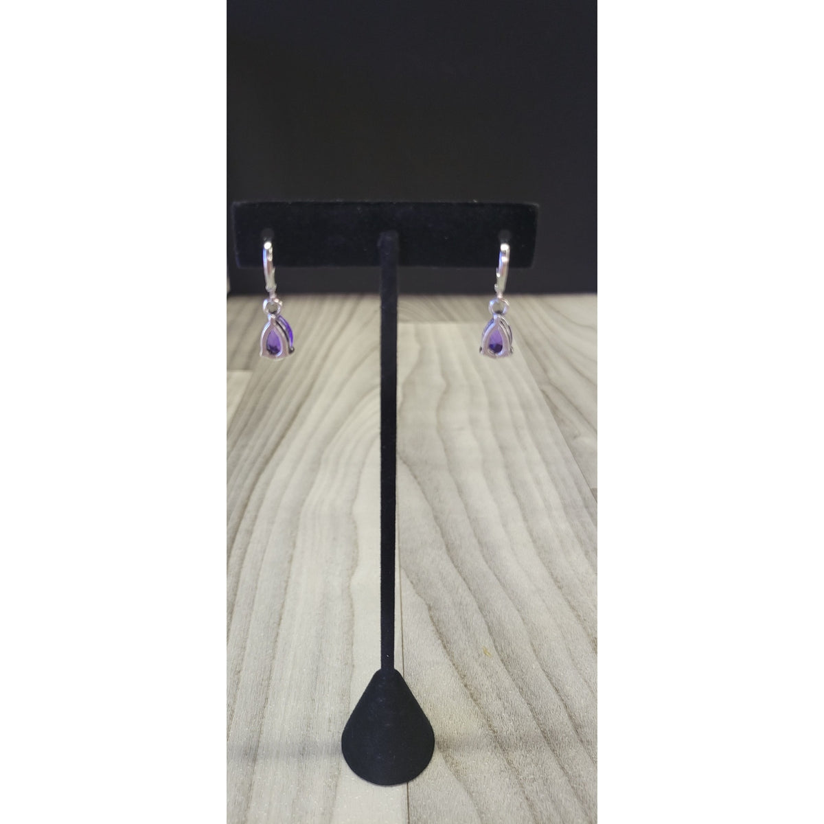 Tear drop purple earrings