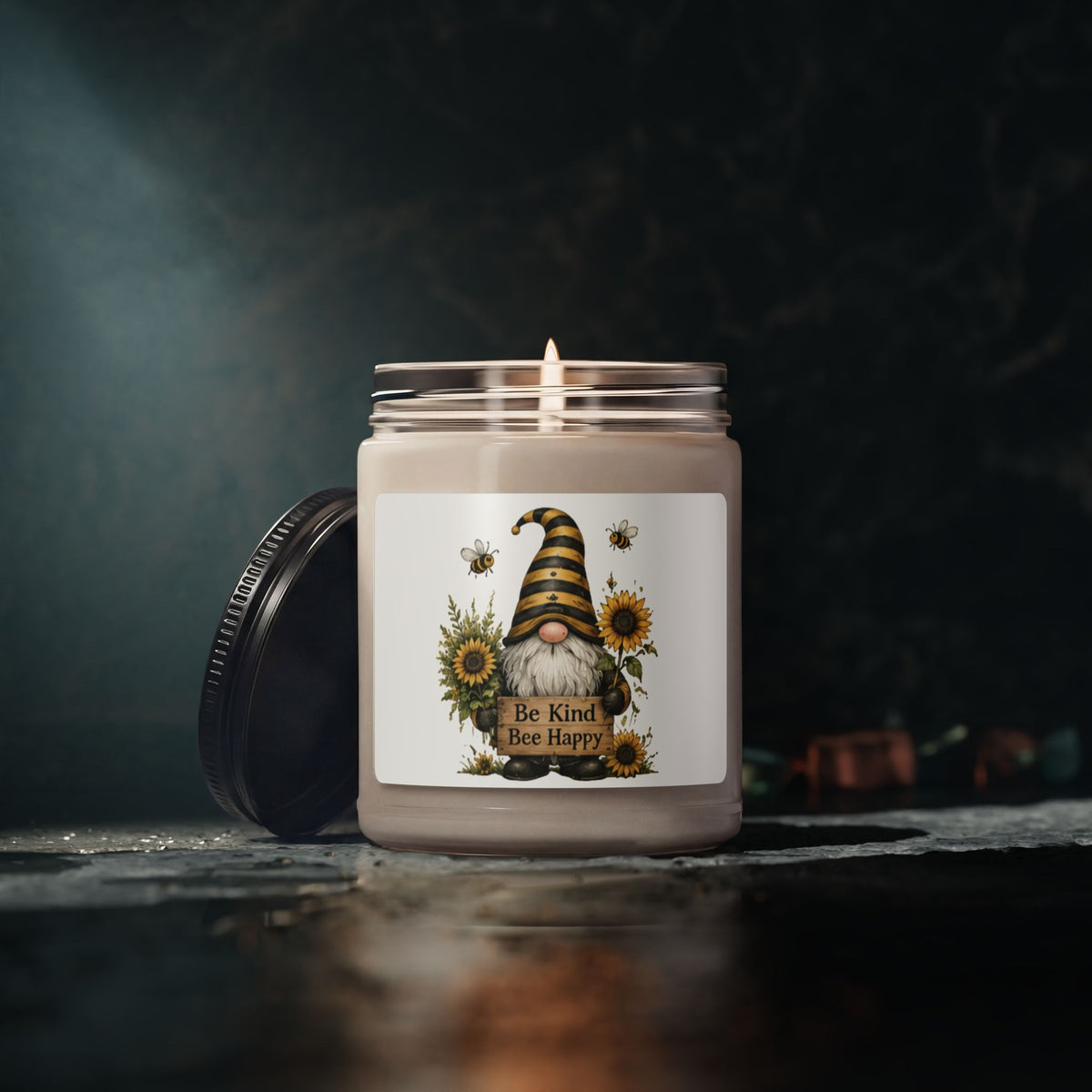 Be Kind Bee Happy Gnome Candle | Soy Candle, 9oz