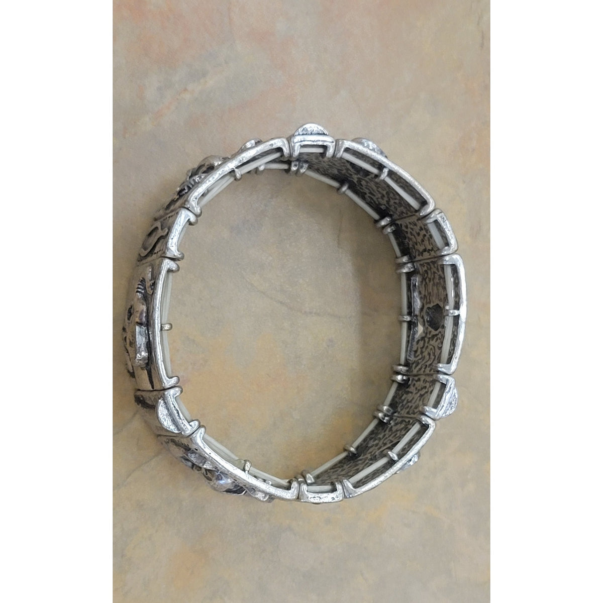Silver Elephant Stretchy Bracelet