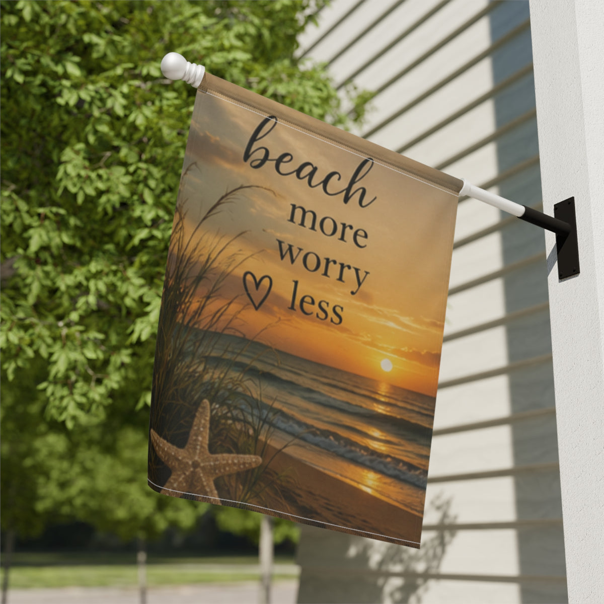 Beach More Worry Less Garden Flag | House Banner