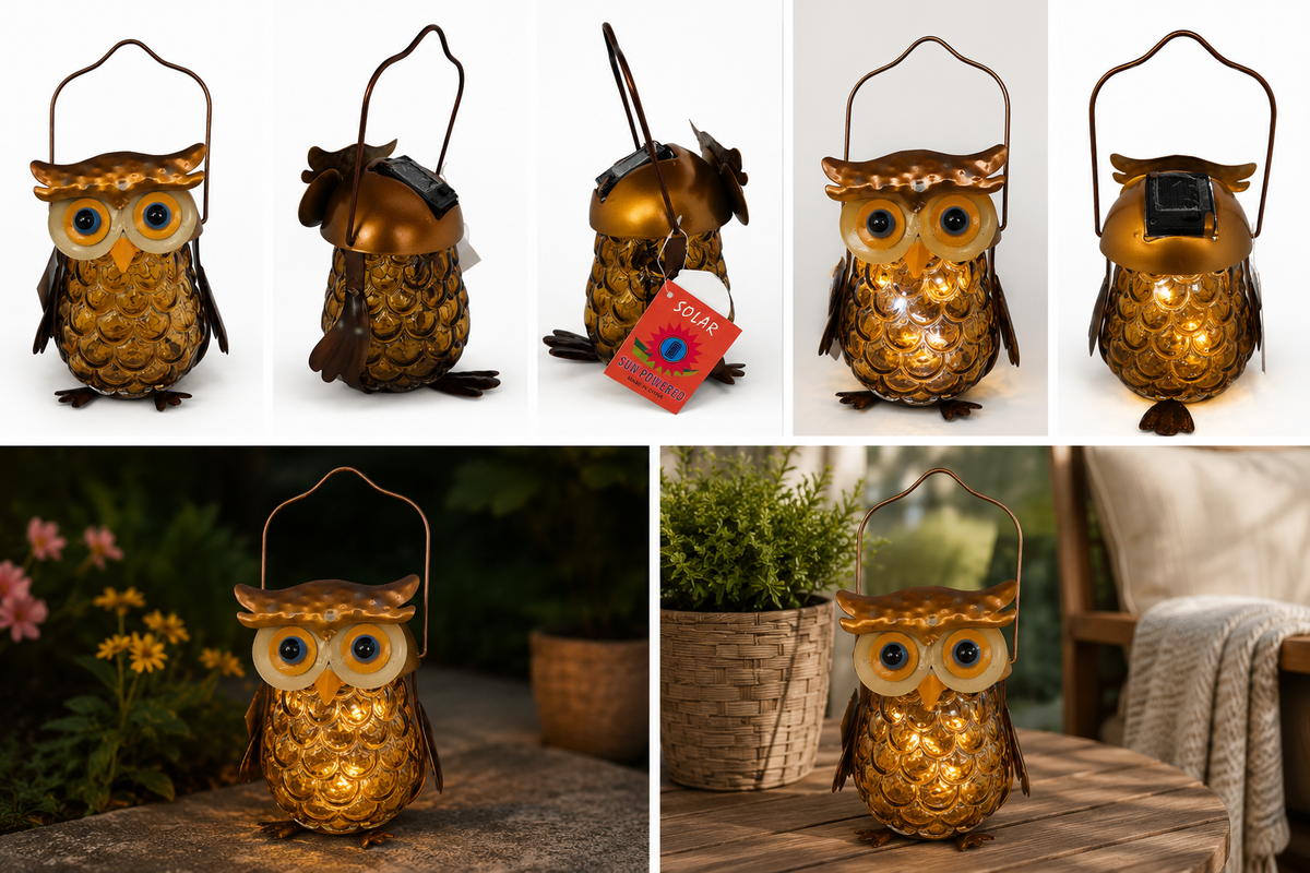Hootie Glow™ Solar Owl Lantern