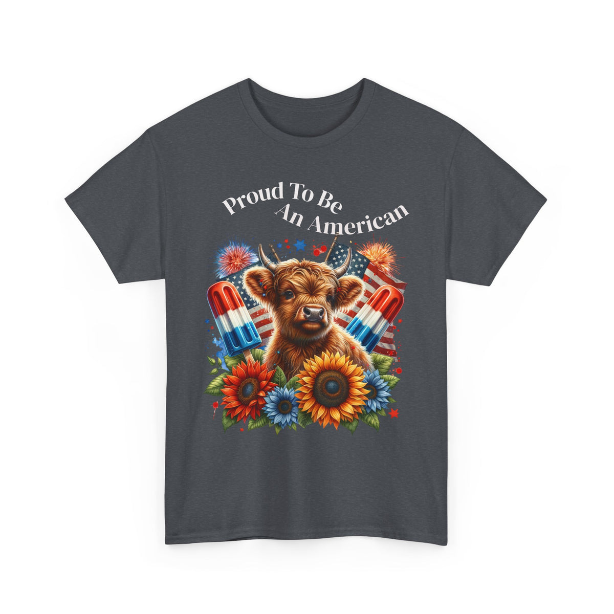 Highland Cow 4th of July Tee
