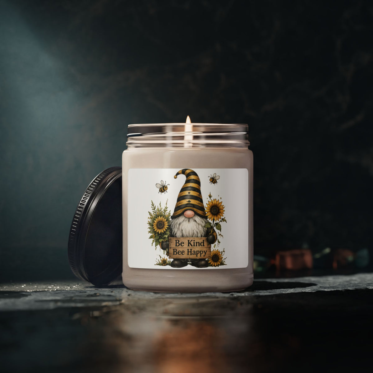 Be Kind Bee Happy Gnome Candle | Soy Candle, 9oz