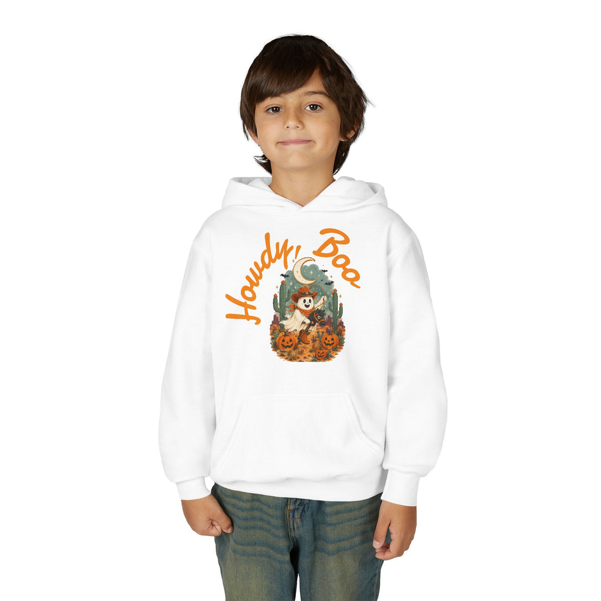 Howdy Boo Pumpkin Patch Hoodie | Kids Halloween Sweatshirt