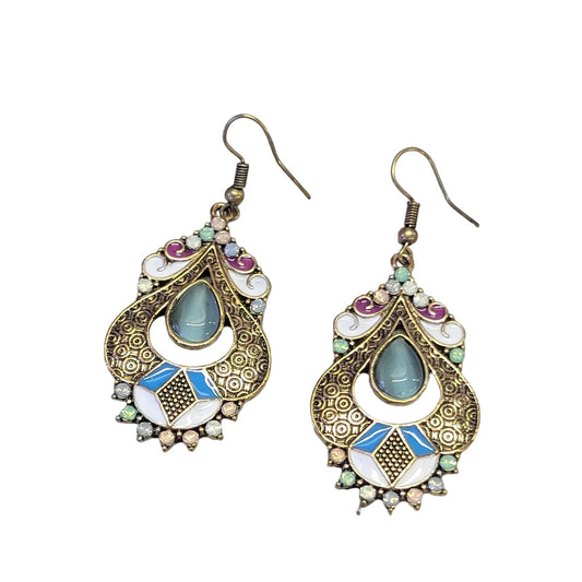 Multicolor dangle tear drop earrings