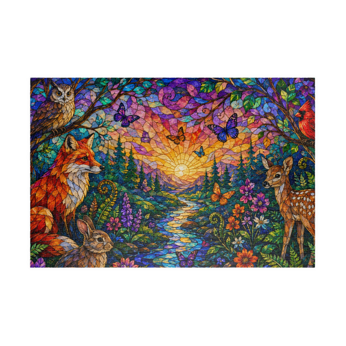 Woodland Sunset Animals Puzzle | 1014 Piece Jigsaw
