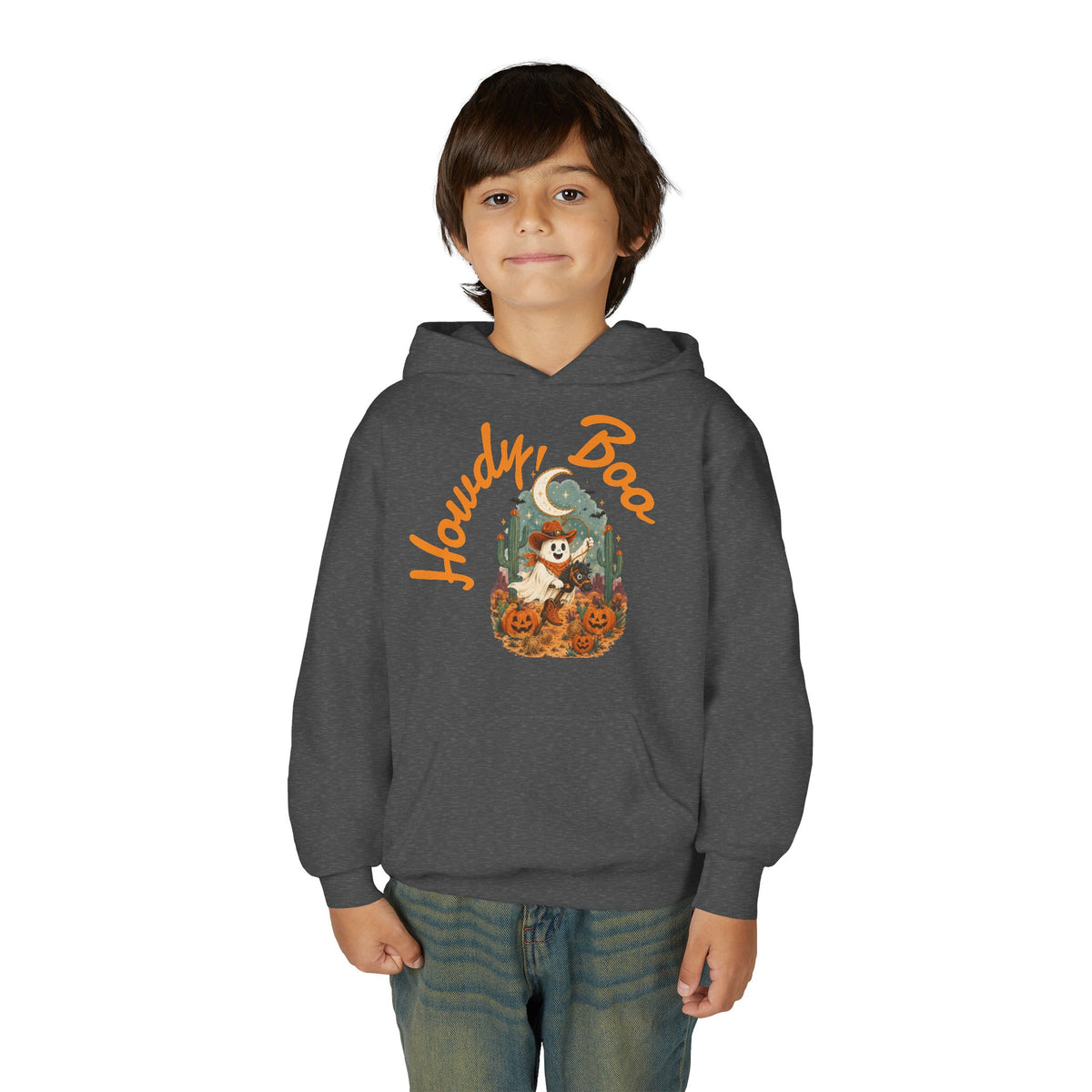 Howdy Boo Pumpkin Patch Hoodie | Kids Halloween Sweatshirt