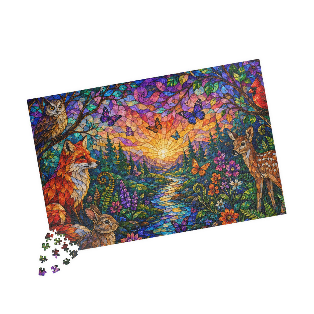 Woodland Sunset Animals Puzzle | 1014 Piece Jigsaw