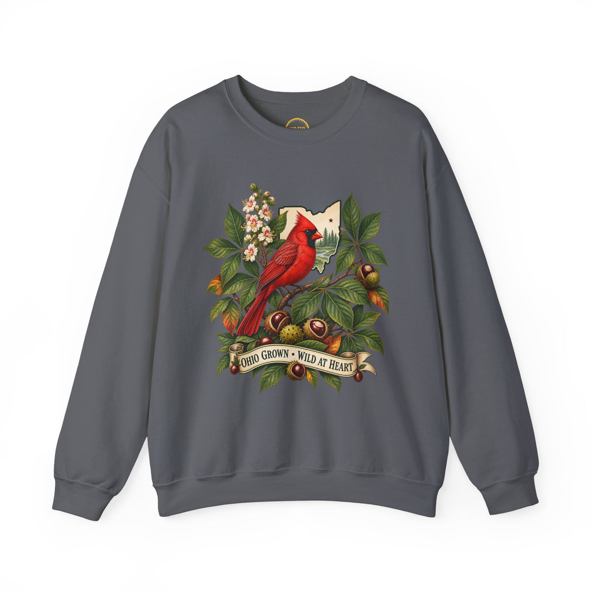 Cardinal Bird Illustration Sweatshirt | Home Grown Wild at Heart Ohio