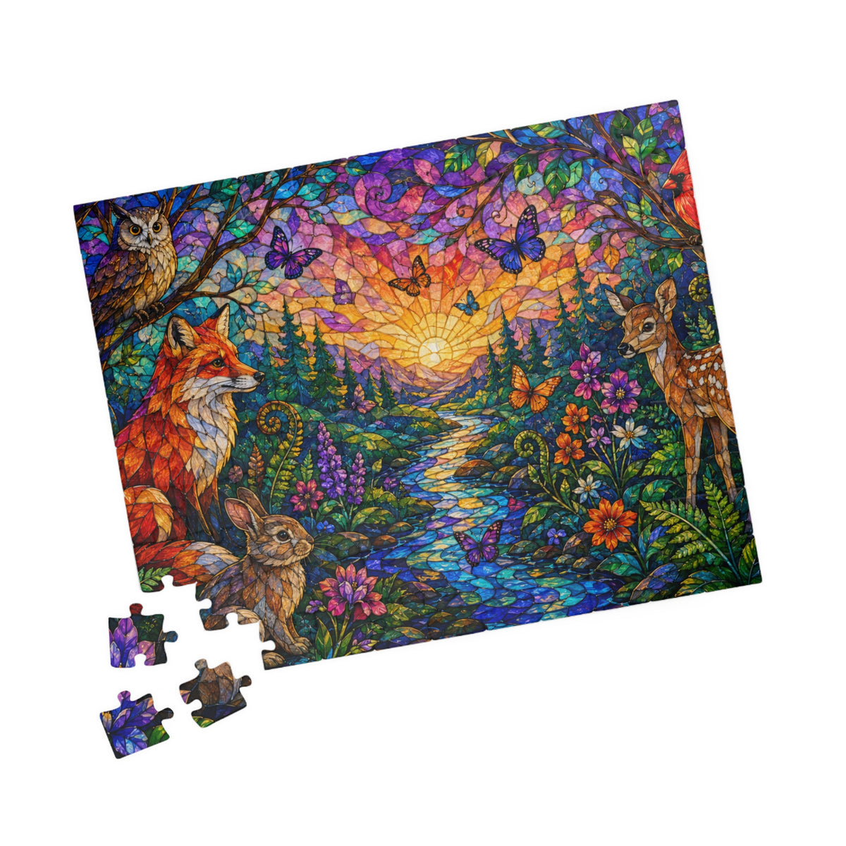 Woodland Sunset Animals Puzzle | 1014 Piece Jigsaw