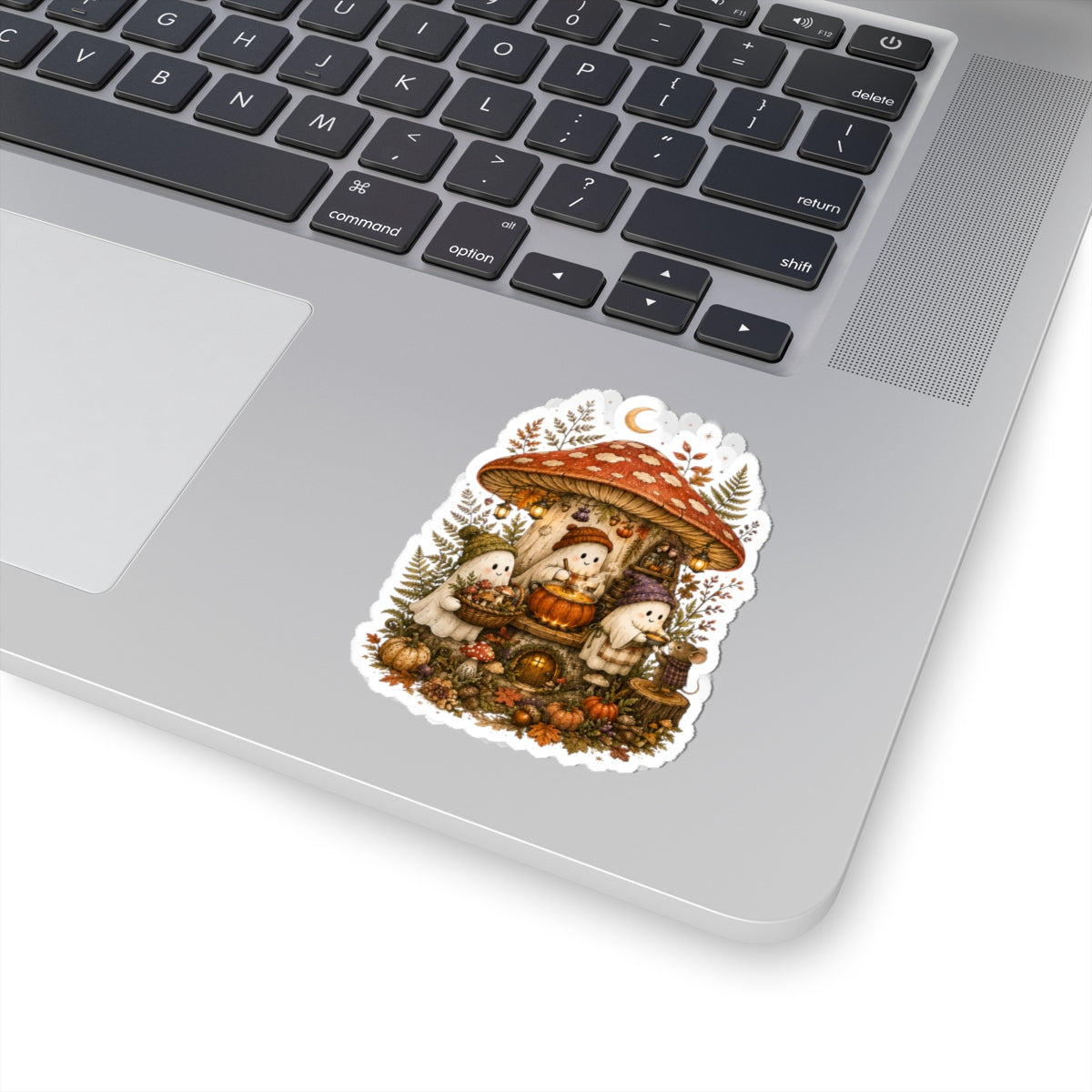Autumn Mushroom House Sticker | Halloween Ghosts Pumpkin Fall Kiss-Cut Sticker