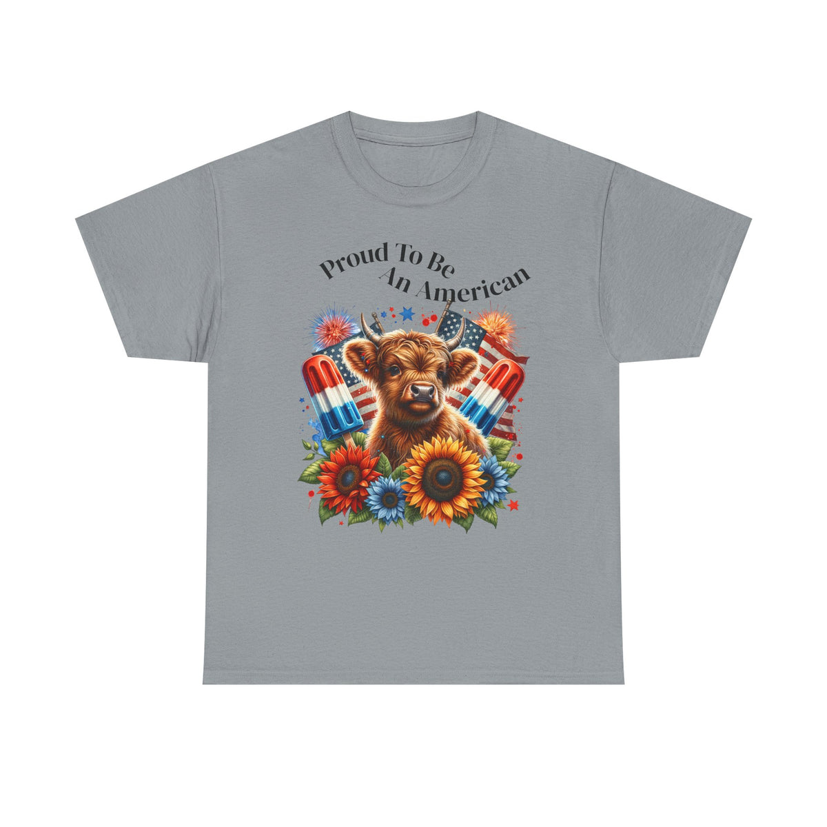 Highland Cow 4th of July Tee