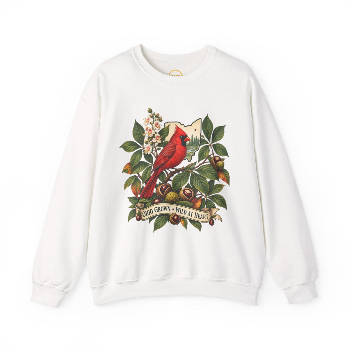 Cardinal Bird Illustration Sweatshirt | Home Grown Wild at Heart Ohio