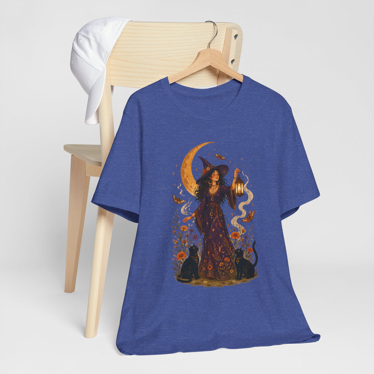 Witch with Lantern T-Shirt | Crescent Moon Halloween Tee