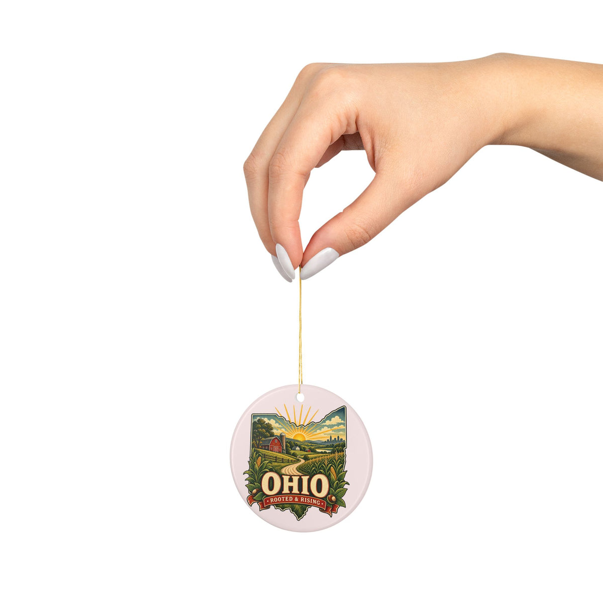 Ohio Rooted & Rising Christmas Ornament  Ohio Farmhouse Keepsake  Ohio Gift