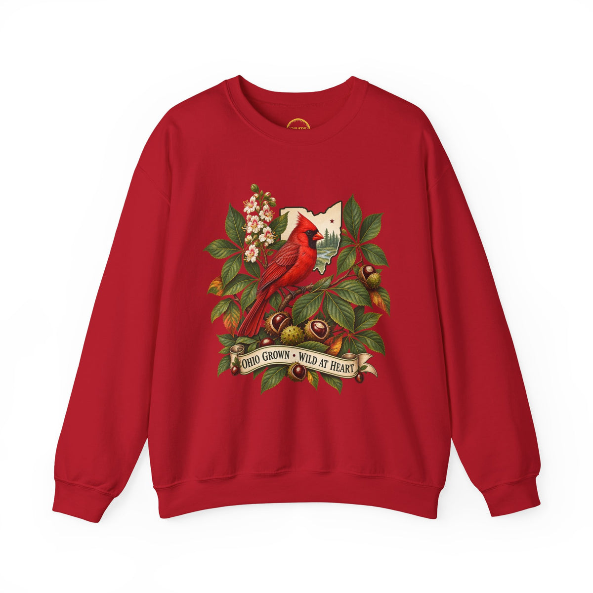 Cardinal Bird Illustration Sweatshirt | Home Grown Wild at Heart Ohio