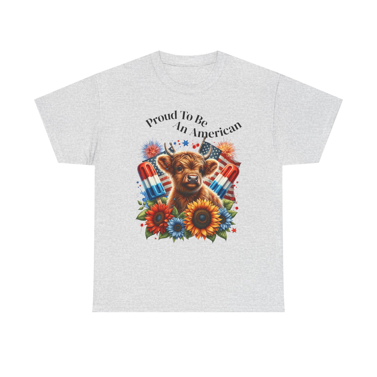 Highland Cow 4th of July Tee