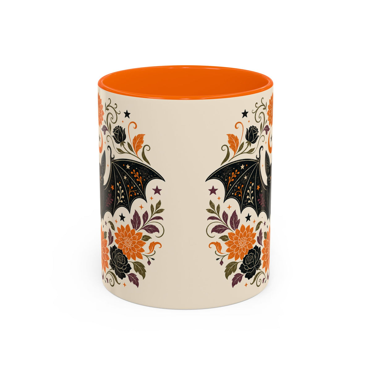 Halloween Floral Bat Coffee Mug — Cute Spooky Accent Mug (11/15oz)
