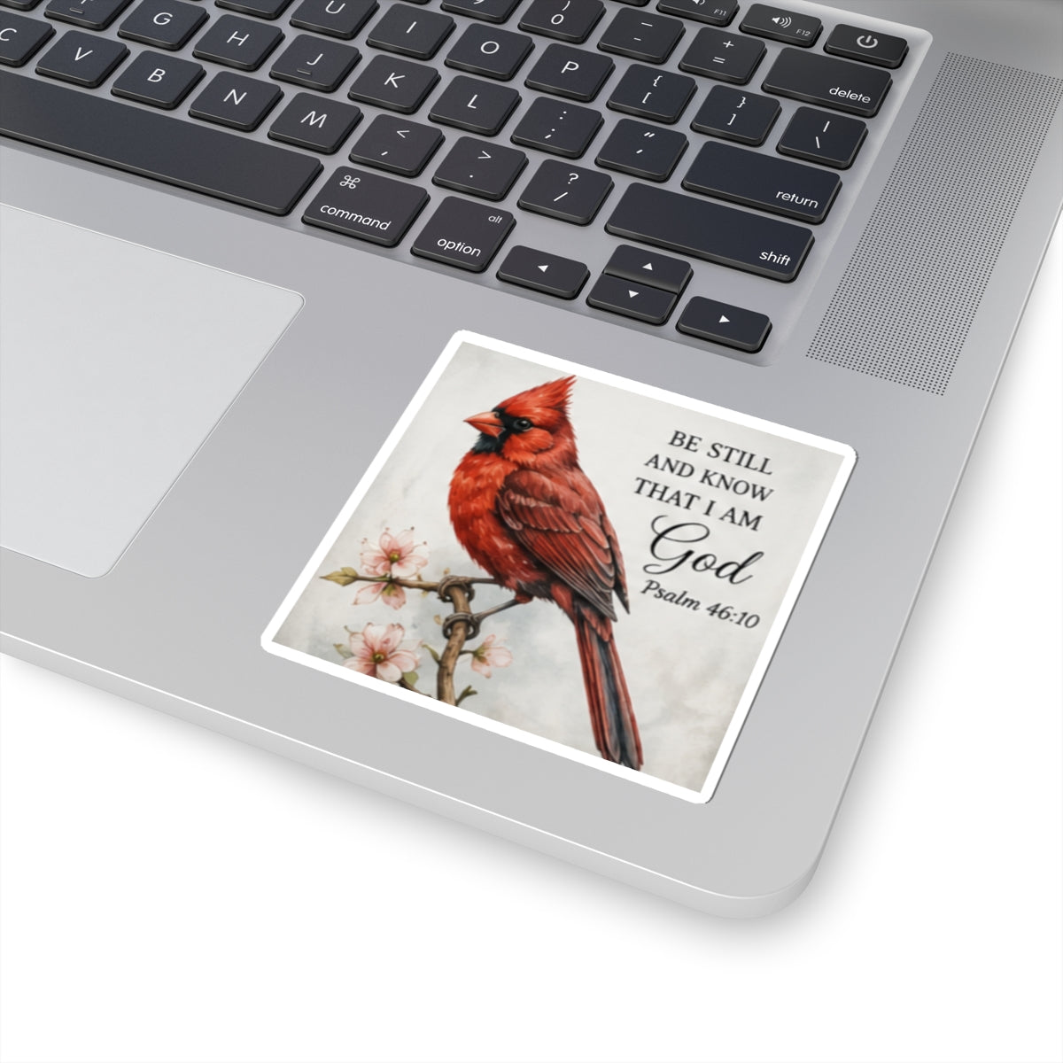Cardinal with Psalm 46:10 Sticker | Christian Faith Bible Verse
