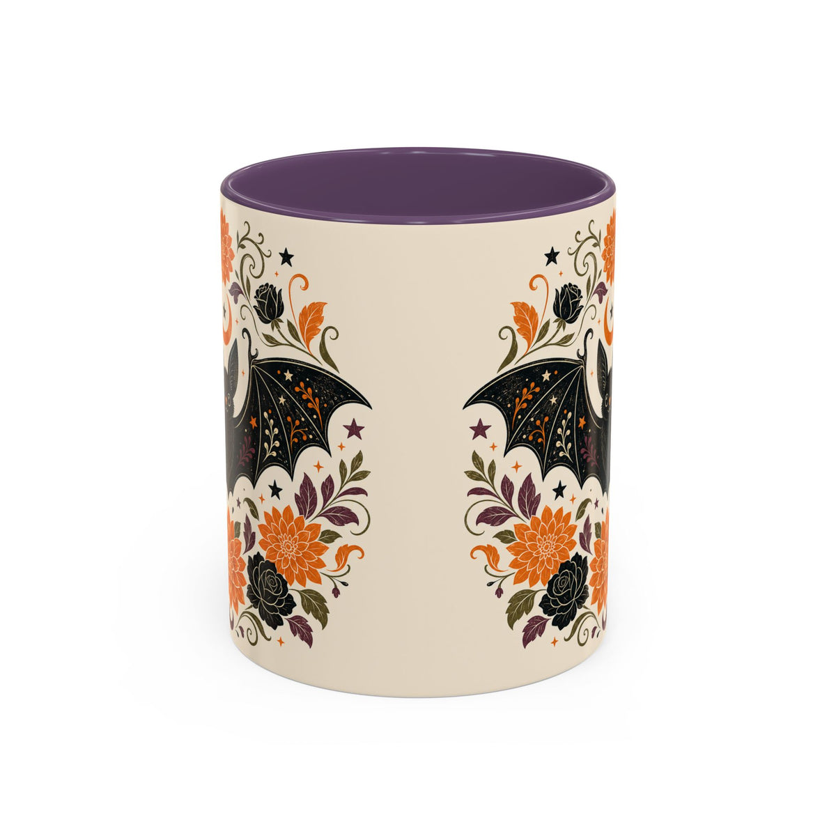 Halloween Floral Bat Coffee Mug — Cute Spooky Accent Mug (11/15oz)