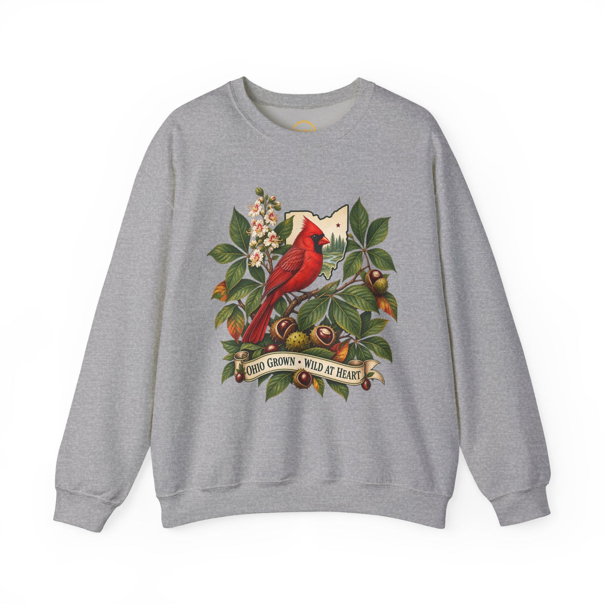 Cardinal Bird Illustration Sweatshirt | Home Grown Wild at Heart Ohio