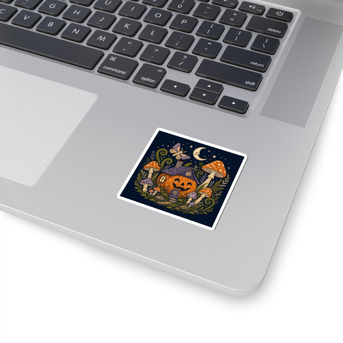 Jack-O'-Lantern Mushroom Cottage Sticker | Halloween Pumpkin Sticker