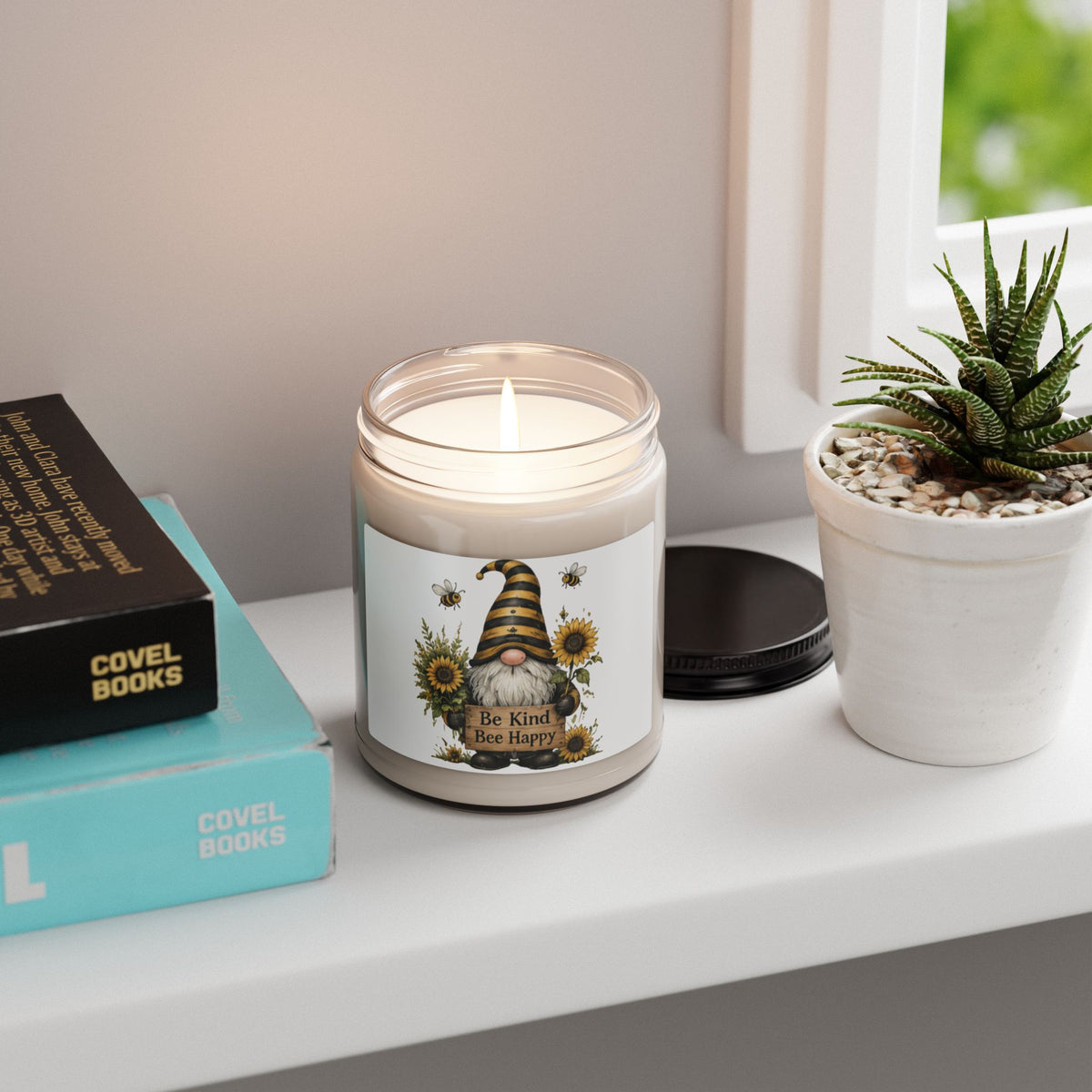 Be Kind Bee Happy Gnome Candle | Soy Candle, 9oz