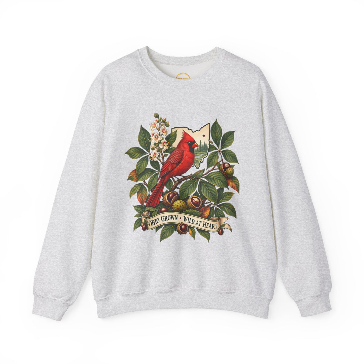 Cardinal Bird Illustration Sweatshirt | Home Grown Wild at Heart Ohio