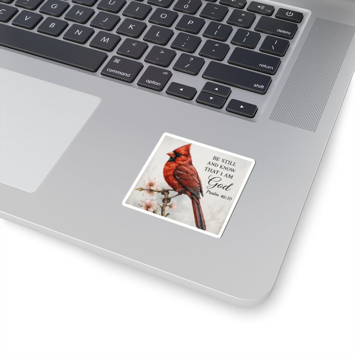 Cardinal with Psalm 46:10 Sticker | Christian Faith Bible Verse