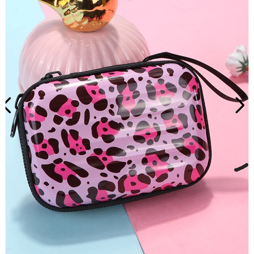 Cute square mini Leopard  iron coin purse