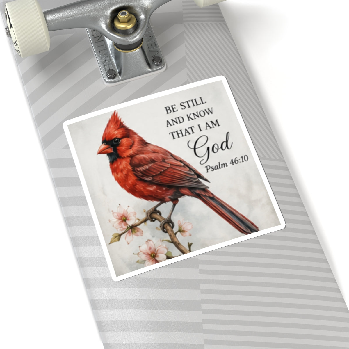 Cardinal with Psalm 46:10 Sticker | Christian Faith Bible Verse