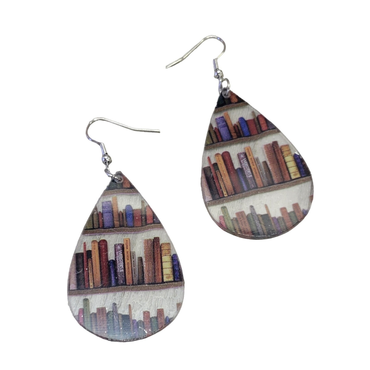Tear drop acrylic book earrings