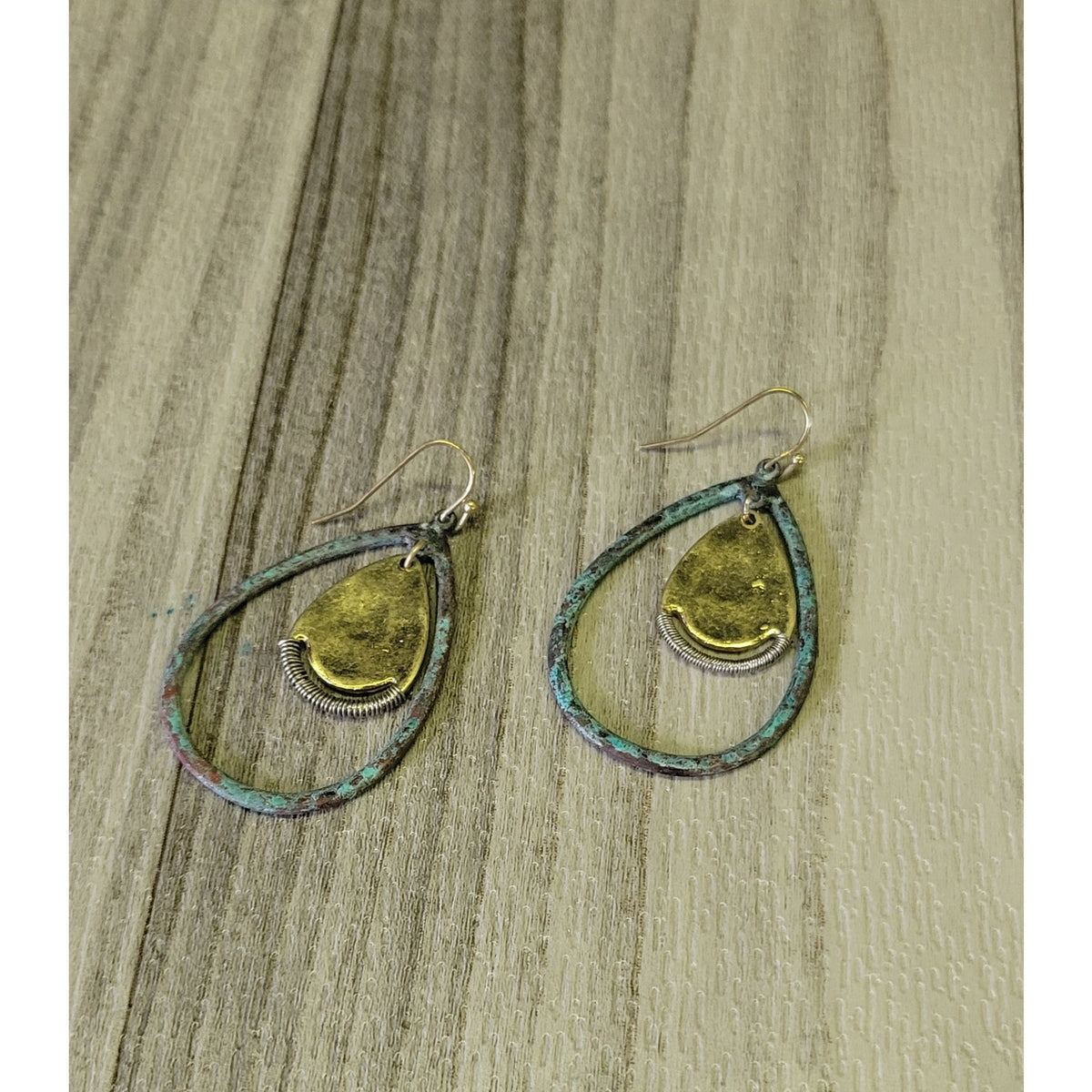 Patina Double Teardrop earrings