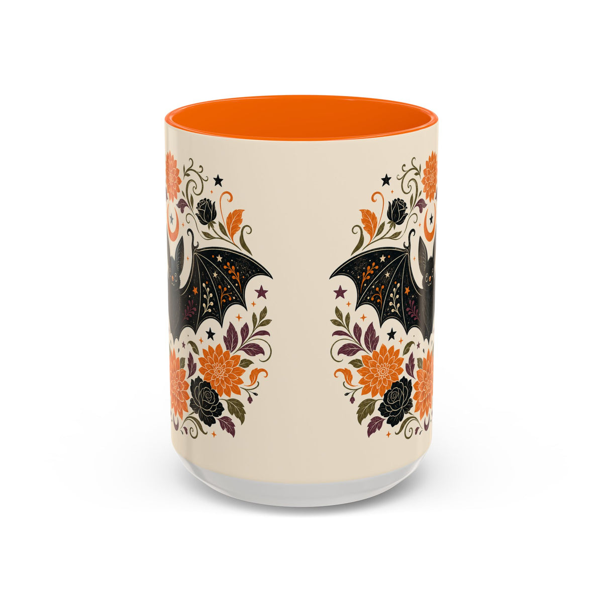 Halloween Floral Bat Coffee Mug — Cute Spooky Accent Mug (11/15oz)
