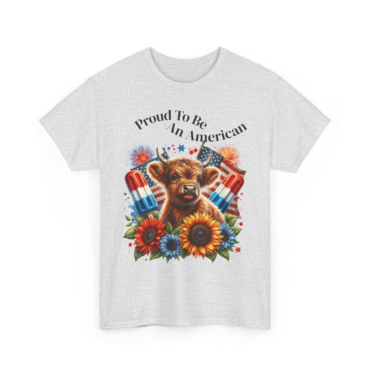 Highland Cow 4th of July Tee