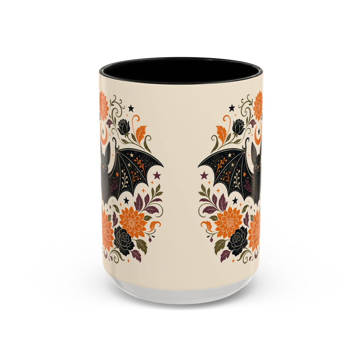 Halloween Floral Bat Coffee Mug — Cute Spooky Accent Mug (11/15oz)