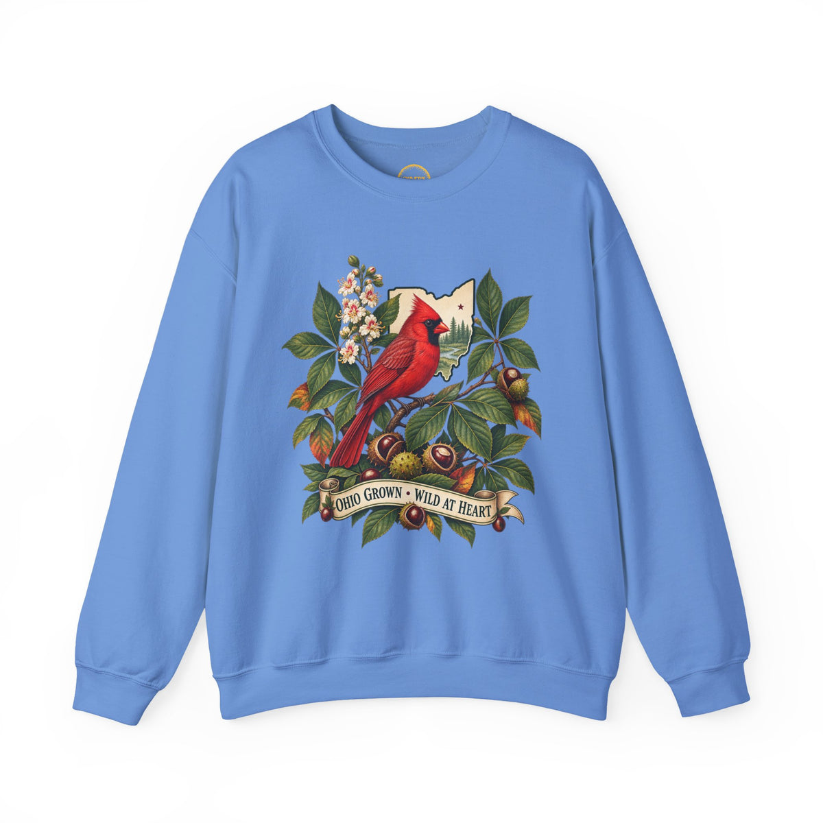 Cardinal Bird Illustration Sweatshirt | Home Grown Wild at Heart Ohio