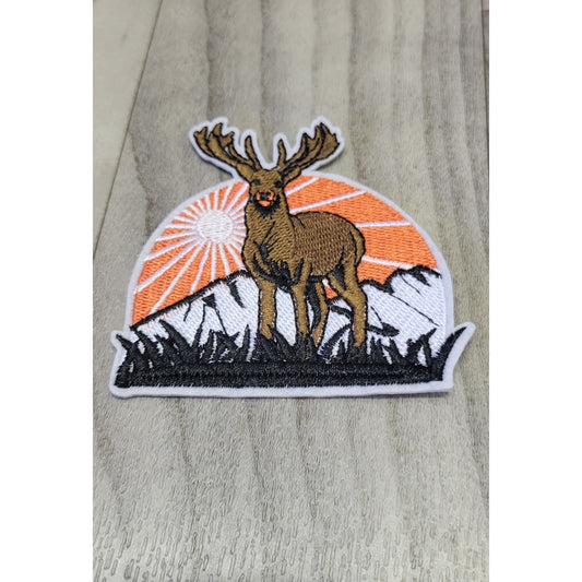 Deer Nature Sunrise Embroidery Iron on patch