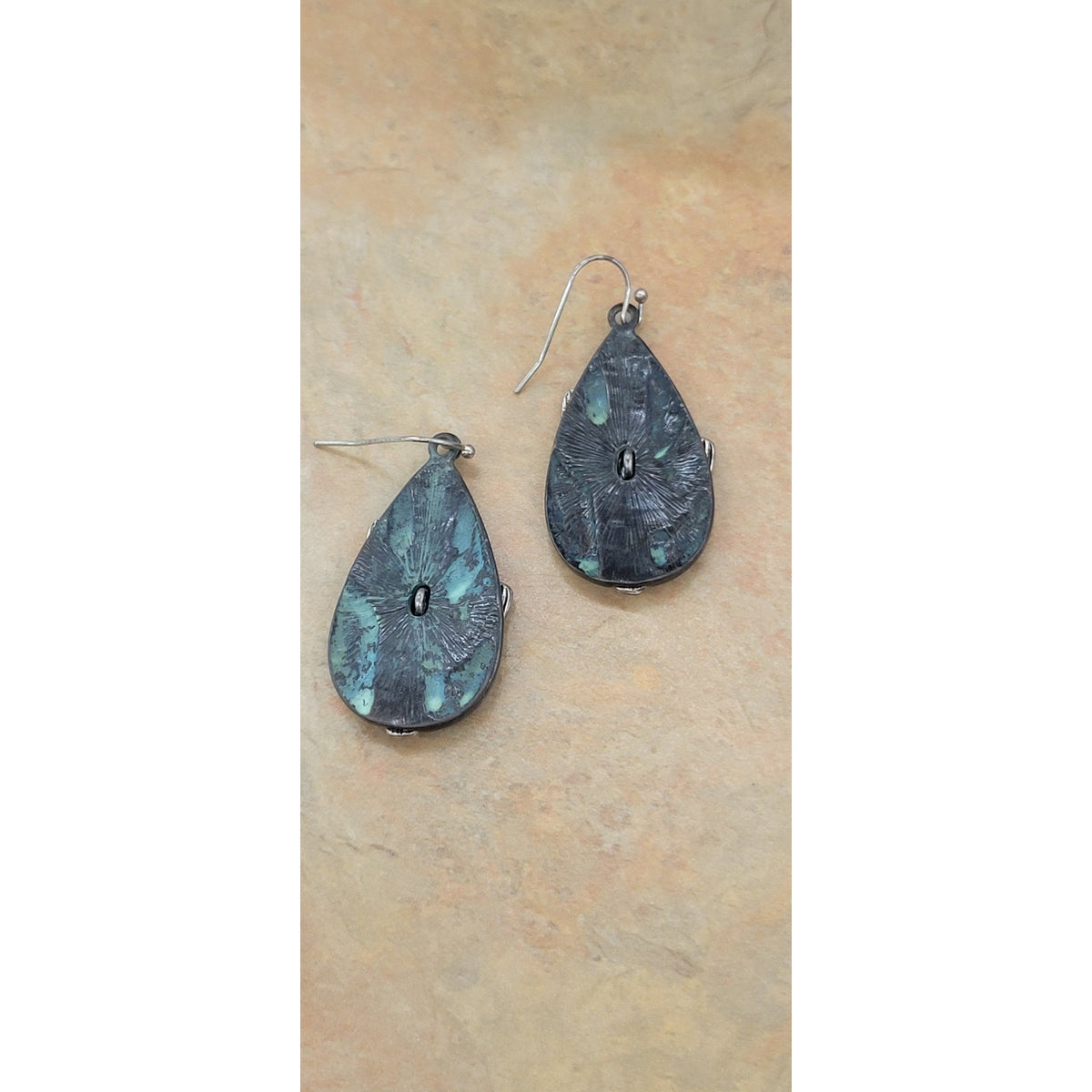 Two Tone Metal Cactus and Flowers earrings