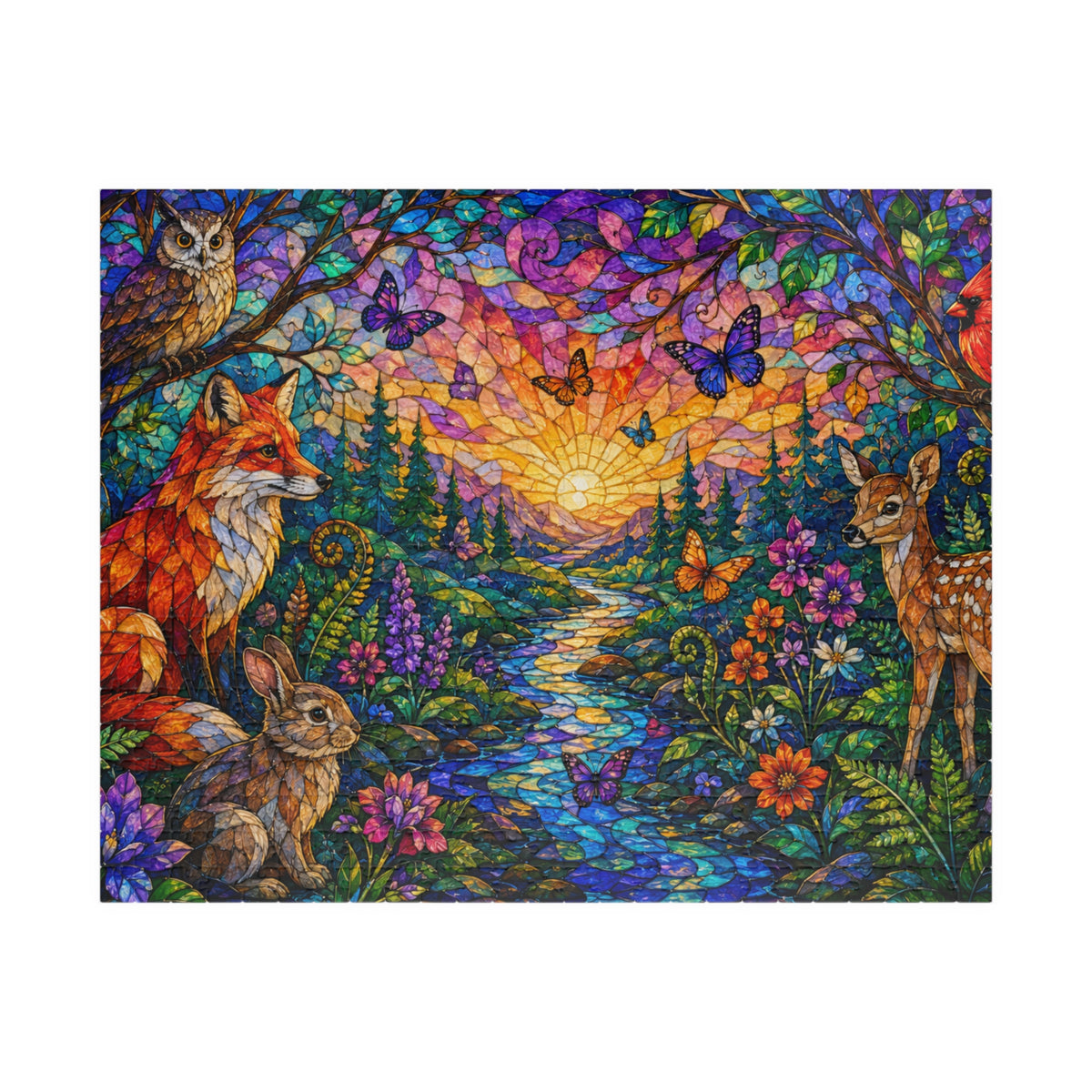 Woodland Sunset Animals Puzzle | 1014 Piece Jigsaw