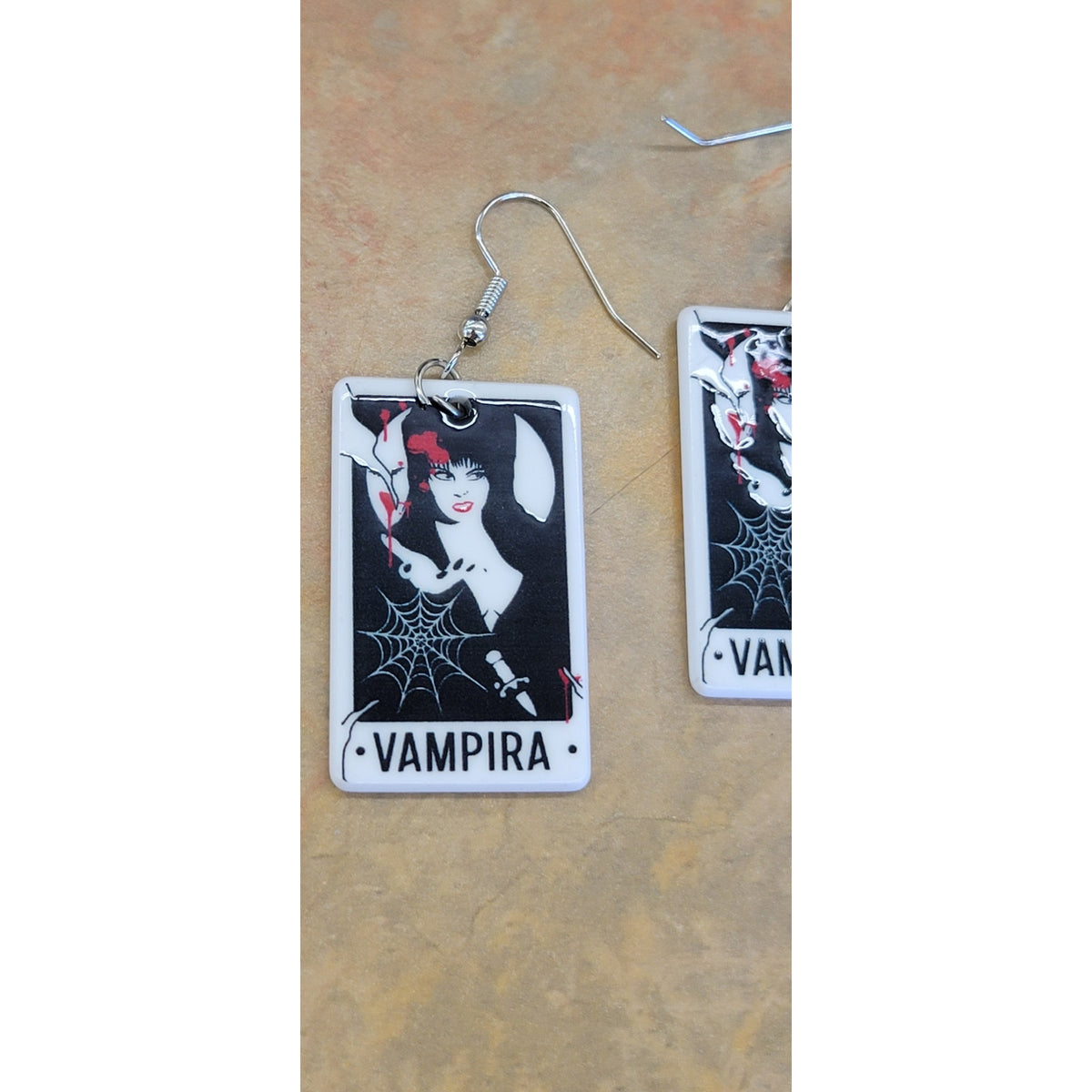 Vampira Double-sided Halloween Earrings Gothic Vampira Earrings
