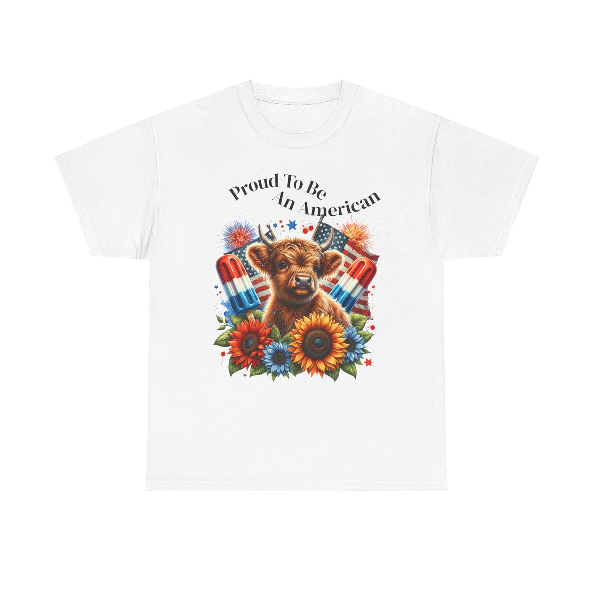 Highland Cow 4th of July Tee