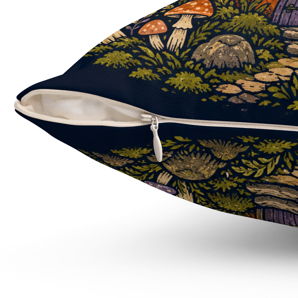 Pumpkin House Pillow | Halloween Mushroom Cottage Throw Pillow