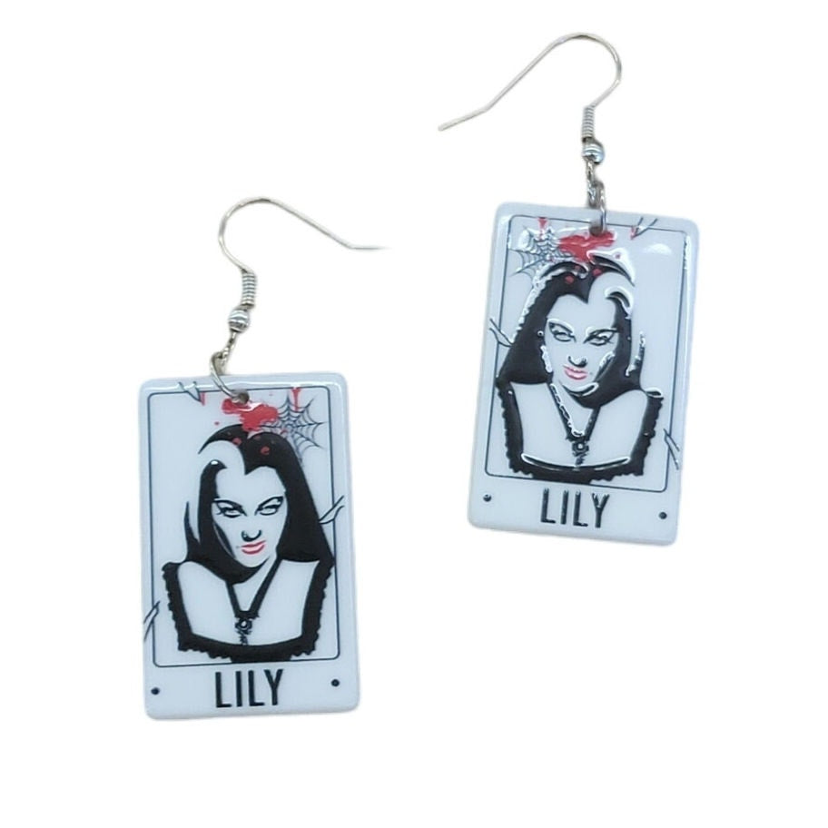 Halloween Lily Monsters Vampire double sided earrings