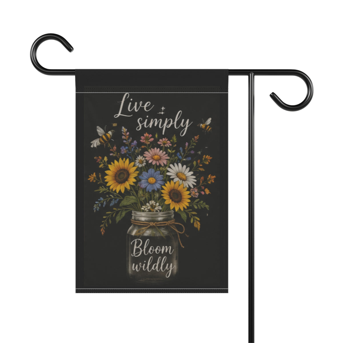 Live Simply Bloom Wildly Garden Flag | House Banner, Mason Jar Floral