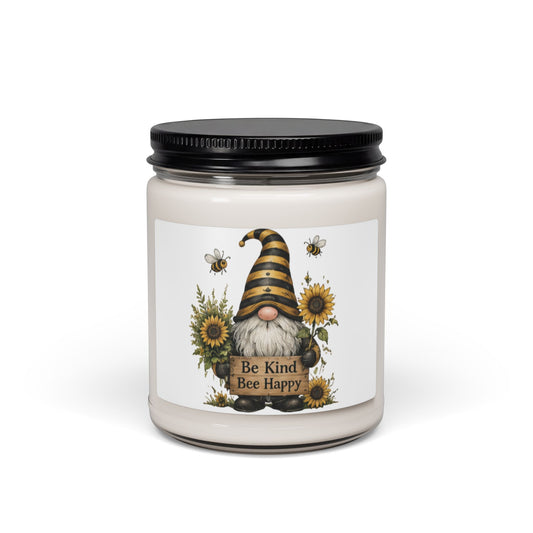 Be Kind Bee Happy Gnome Candle | Soy Candle, 9oz