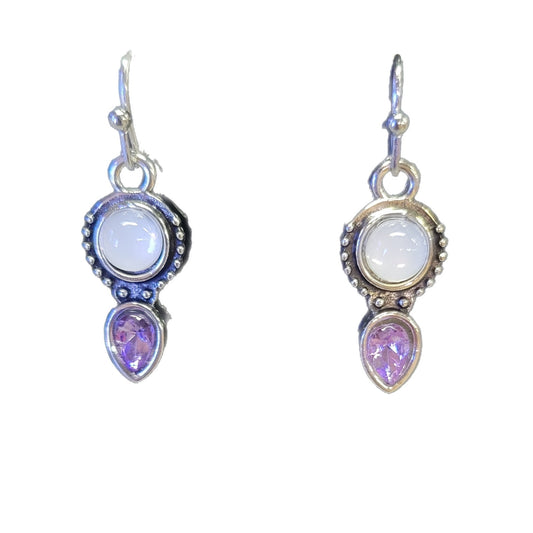 1 inch Silver tone Tear drop Earrings