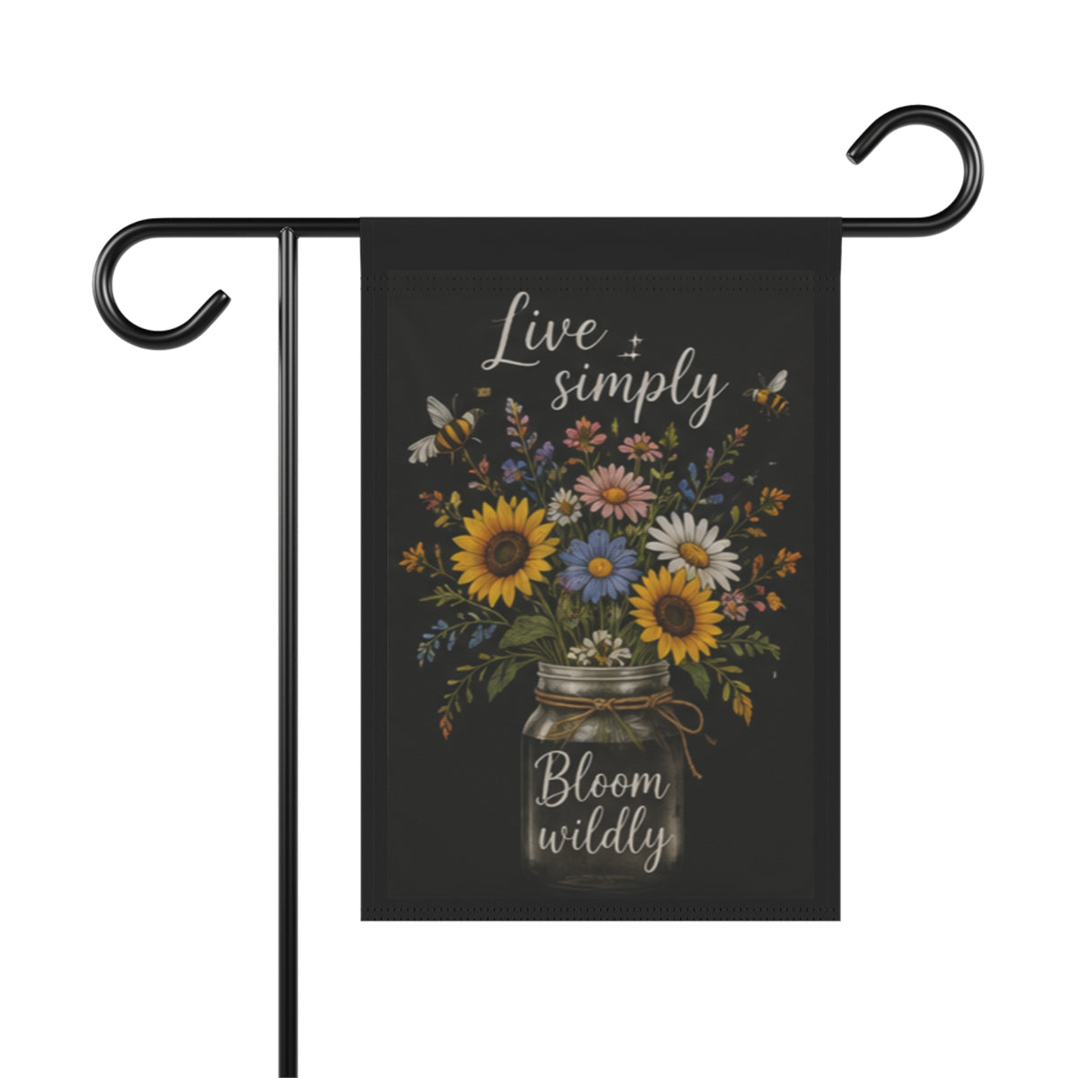 Live Simply Bloom Wildly Garden Flag | House Banner, Mason Jar Floral