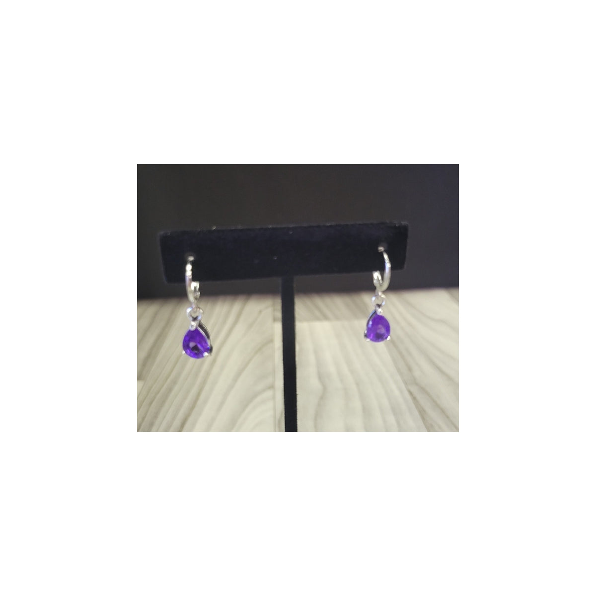 Tear drop purple earrings