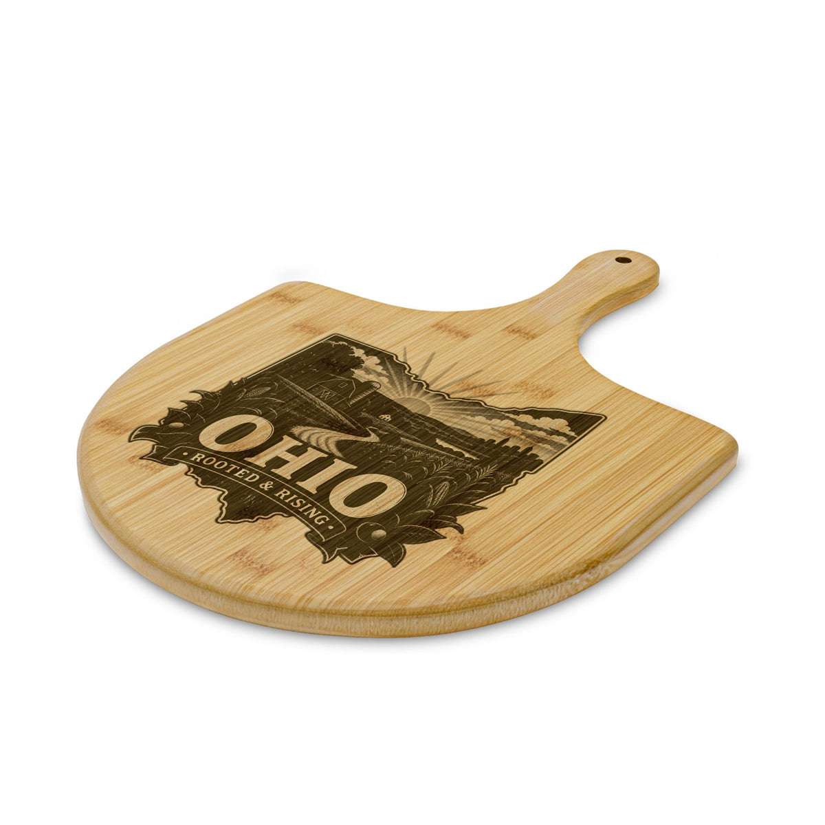 Ohio state map sunrise pizza board | Bamboo Pizza Peel, Engraved